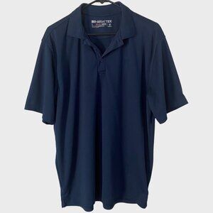 Ariat Tek Heat-Series Polo Shirt Mens Size Large Navy Blue Athletic Short-Sleeve
